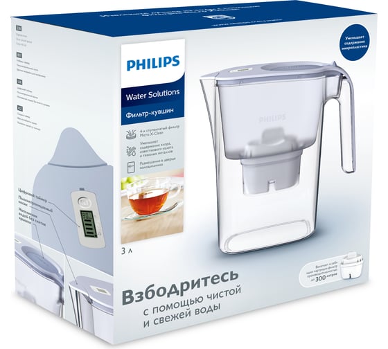 Фильтр-Кувшин PHILIPS Синий, 3л AWP2936BLT/51