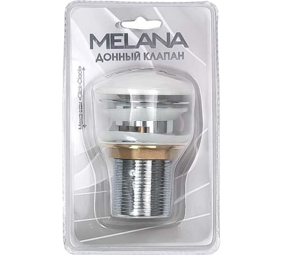 Донный клапан MELANA с переливом, белый, в блистере MLN-335301