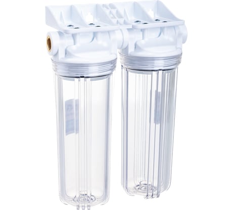 Двойной прозрачный корпус для холодной воды Unicorn 6 бар, 1/2", с кронштейном и ключом FН2Р 1/2 DUO ИС.230090 538542