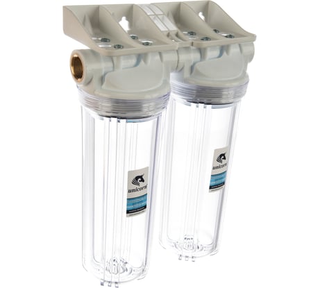 Двойной прозрачный корпус для холодной воды Unicorn 6 бар, 3/4, с кронштейном и ключом FН2Р 3/4 DUO ИС.230091 538543