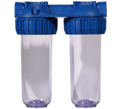 2 Корпуса АКВА ПРО 10SL ХВС 1/2" 3-х элемент. прозрач. ключ и скоба MY-H10A02 402