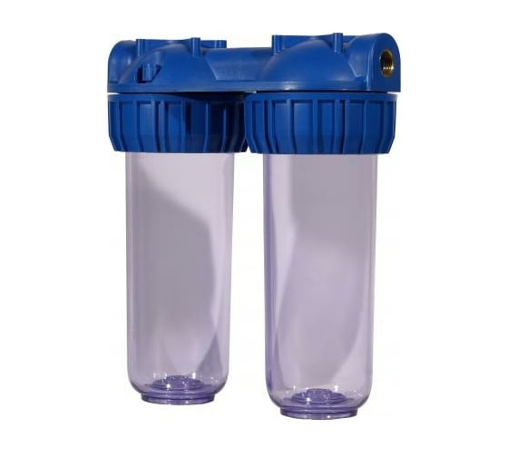 2 Корпуса АКВА ПРО 10SL ХВС 1/2" 3-х элемент. прозрач. ключ и скоба MY-H10A02 402