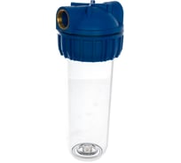 Корпус АКВА ПРО 10SL ХВС 1" прозрачный, трёхэлемент, ключ и скоба MY-H10A.1 401