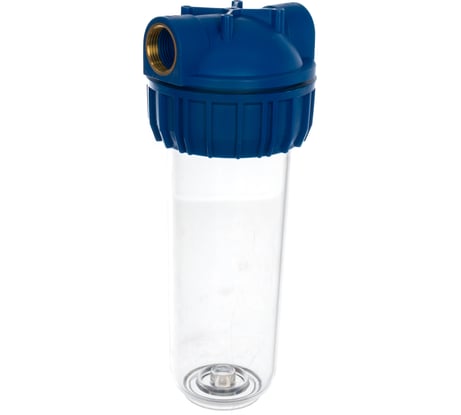 Корпус АКВА ПРО 10SL ХВС 1" прозрачный, трёхэлемент, ключ и скоба MY-H10A.1 401