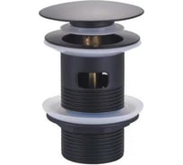 Донный клапан для раковины BOND черный, с переливом BV0288