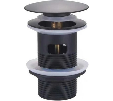 Донный клапан для раковины BOND черный, с переливом BV0288