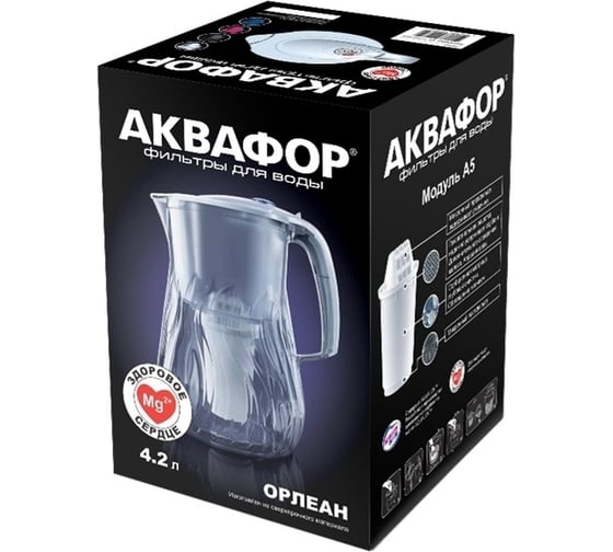 Водоочиститель-кувшин Аквафор Орлеан черный Р140А5FM