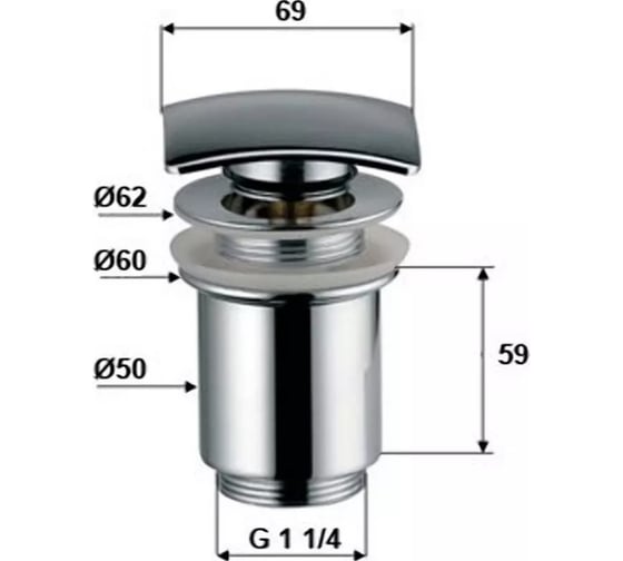 Донный клапан REMER 904SCC114