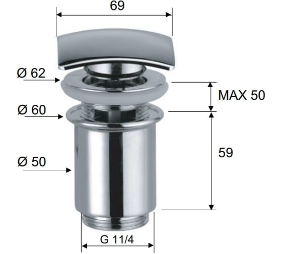 Донный клапан REMER 905SCC114
