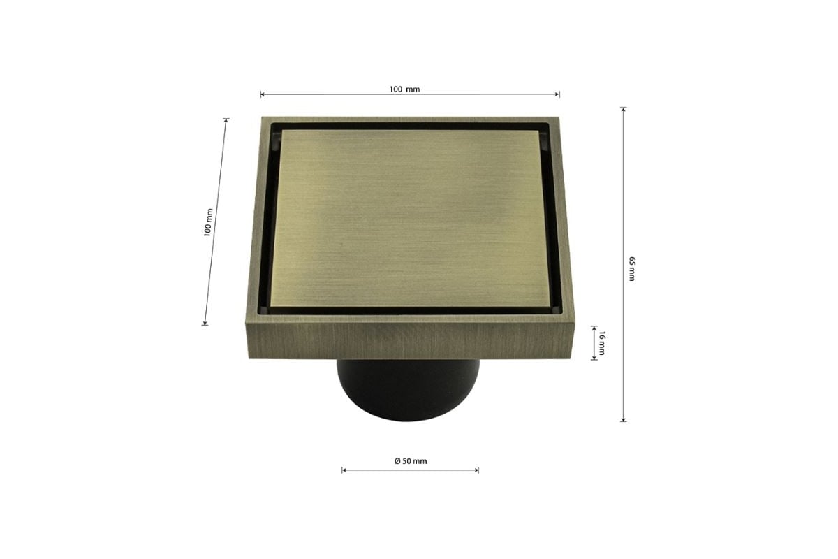 Трап Санакс латунный вертикальный матовый бронза 100x100 d-50мм 772795 ...