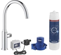 Кран для кухонной мойки GROHE Blue Pure Mono с функцией фильтрации, с фильтром в комплекте, хром 30388000