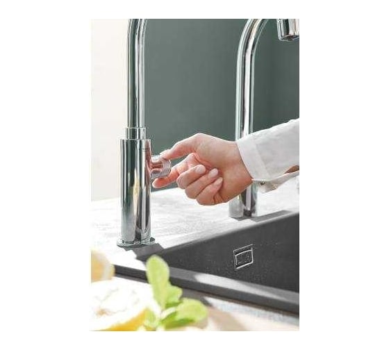 Кран для кухонной мойки GROHE Blue Pure Mono с функцией фильтрации, с фильтром в комплекте, хром 30388000