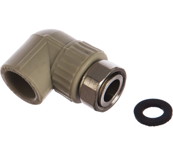 Угольник комбинированный с накидной гайкой VALFEX PP-R серый, 20 мм х1 ...