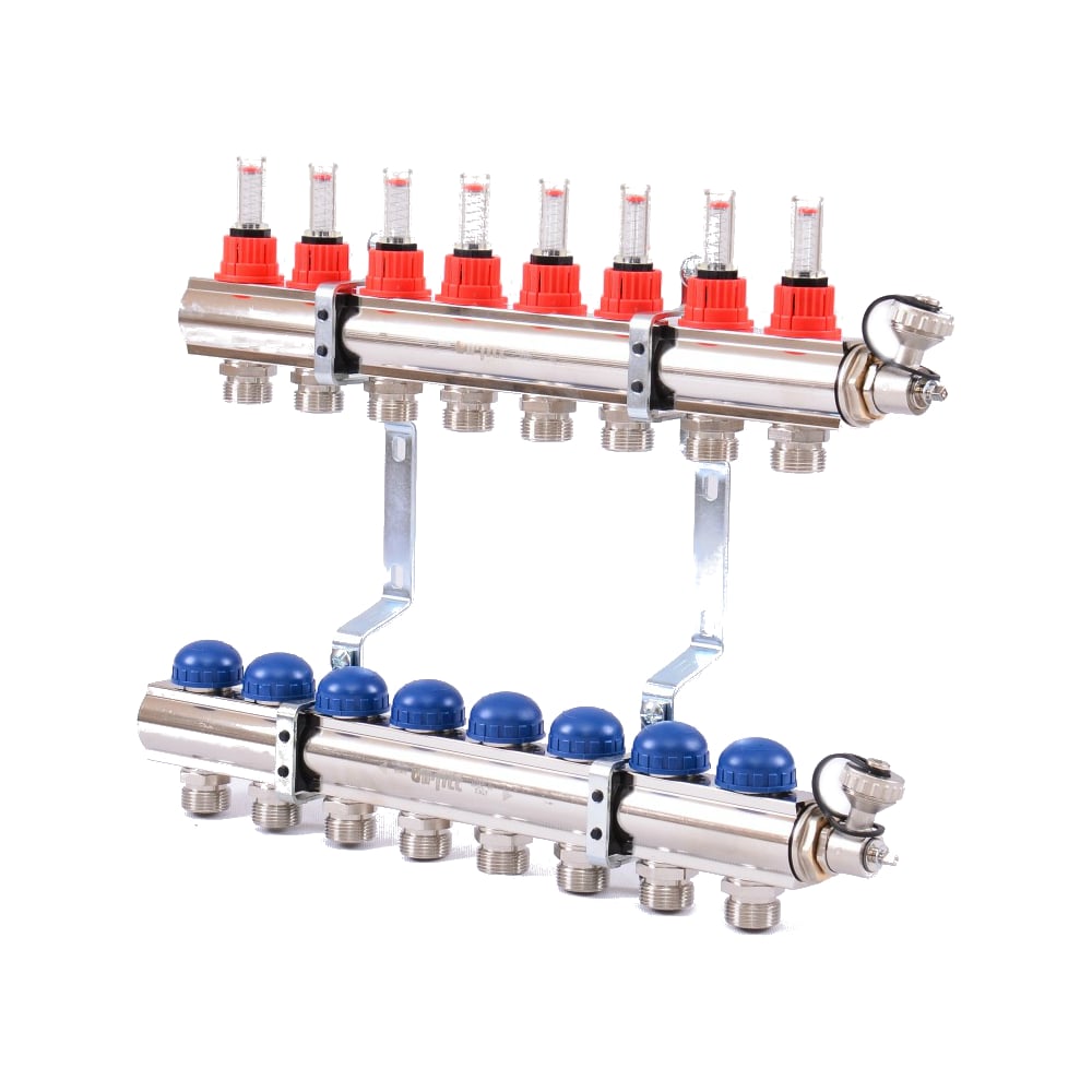 Коллекторная группа 1х3/4, 8 выходов, с расходомерами и ...