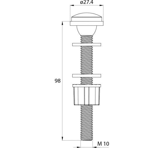 Двухуровневая водосливная арматура нижний подвод Тип B, трапециевидная резинка IDDIS F012400-02K 3