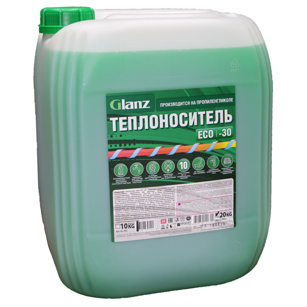 Теплоноситель (-30; 20 кг; пропиленгликоль) Eco Glanz gl403