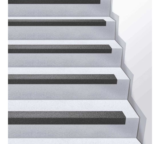 Противоскользящий профиль из стеклопластика уголок для края ступени Mehlhose GmbH 12 Grit крупное зерно цвет черный 70х1000х30х4,2 мм GTXS0701000