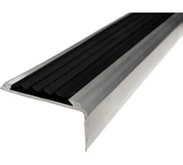Угол-порог противоскользящий алюминиевый ООО Элитпроф 40x14 мм, с черной резиновой вставкой АНСУ 40х14 С 200 РЧ