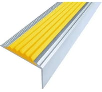 Угол-порог противоскользящий алюминиевый ООО Элитпроф 40x14 мм, с желтой резиновой вставкой АНСУ 40х14 С 135 Рж