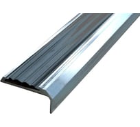 Угол-порог противоскользящий алюминиевый ООО Элитпроф 40x14 мм, с черной резиновой вставкой АНСУ 40х14 С 135 РЧ