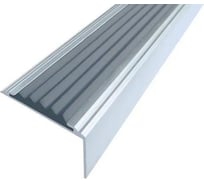 Угол-порог противоскользящий алюминиевый ООО Элитпроф 40x14 мм, с серой резиновой вставкой АНСУ 40х14 С 300 Рс