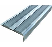 Двойной противоскользящий алюминиевый угол-порог ООО Элитпроф ECO 68x22,5 мм, с серой вставкой, 2,7 м АДУ 68х22,5 С 270