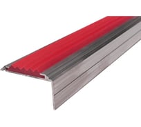 Противоскользящий алюминиевый угол-порог ООО Элитпроф ECO 42x20 мм, с красной вставкой 3 м АУ 42х20 КВ 300 ECO