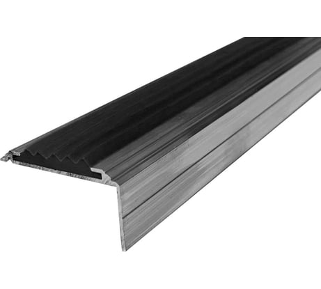 Противоскользящий алюминиевый угол-порог ООО Элитпроф ECO 42x20 мм, с черной вставкой 3 м АУ 42х20 ЧВ 300 ECO