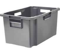 Мясной ящик п/э 600x400x300 сплош. серый Тара.ру 19567