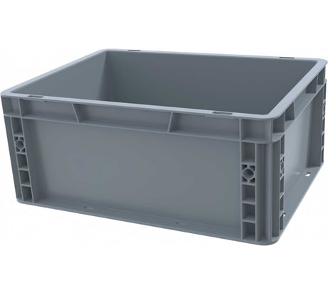 Ящик п/п Sembol Plastik 400x300x170 сплошной, гладкое дно, серый 25245