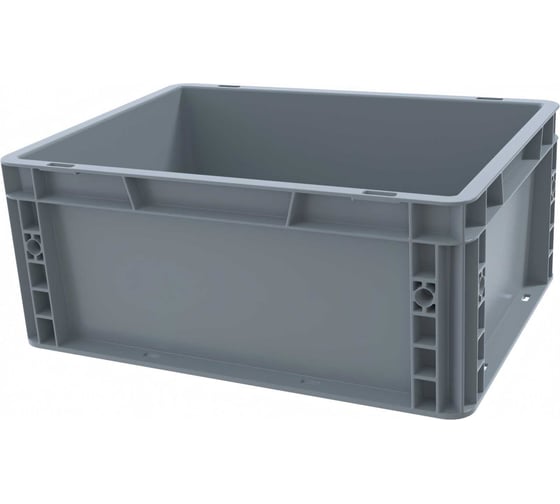 Ящик п/п Sembol Plastik 400x300x170 сплошной, гладкое дно, серый 25245 1