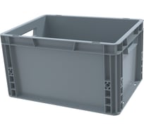 Ящик п/п Sembol Plastik 400x300x230 сплошной, гладкое дно, серый 25246