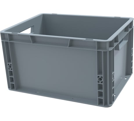 Ящик п/п Sembol Plastik 400x300x230 сплошной, гладкое дно, серый 25246