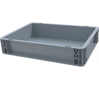 Ящик п/п Sembol Plastik 600x400x75 сплошной, усиленное дно, серый 25253
