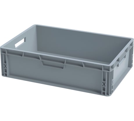 Ящик п/п Sembol Plastik 600x400x170 сплошной, усиленное дно, серый 25256