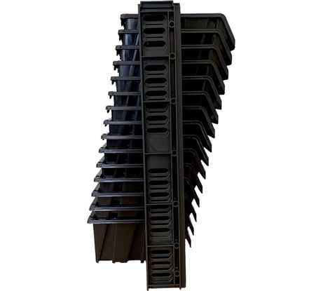 Лоток для метизов Jettools набор, черный, 150x95x70 мм 15 шт., с планкой 4 шт. ЛЧ-1-150-15