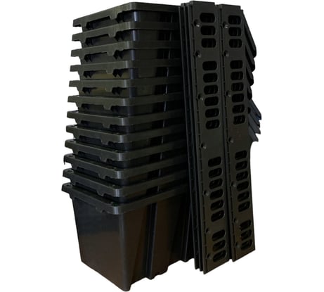 Лоток для метизов Jettools набор, черный, 225x155x120 мм 12 шт., с планкой 6 шт. ЛЧ-2-225-12