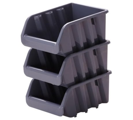 Ящик Blocker п/п 160х115х75 мм вкладываемый, штабелируемый цв. серый, 31403