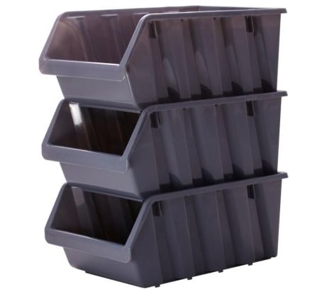 Ящик Blocker п/п 375х225х160 мм вкладываемый, штабелируемый цв. серый, 31424