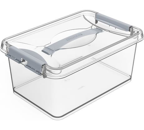 Контейнер Martika с защелками и ручкой, 8 л, клик, прозрачный С273ПРО