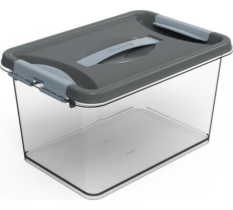Контейнер Martika с защелками и ручкой, 8 л, клик, темно-серый С273ТСЕР