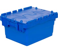 Ящик п/э 300х400х200 Sembol Plastik сплошной синий с крышкой 15497