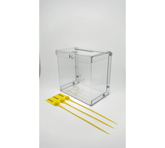 Ящик для пожертвования, голосования, хранения непищевых продуктов CRYSTAL-BOX +3 пломбы 15x10x15 см box10/