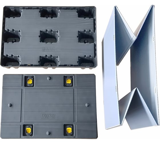 Складной контейнер с фиксаторами стенки Пластик Система Uni-Pack 1200x800x820 мм 1208.1