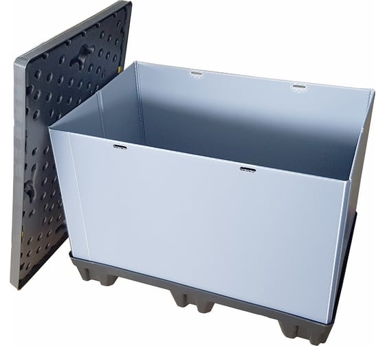 Складной контейнер с фиксаторами стенки Пластик Система Uni-Pack 1200x800x820 мм 1208.1