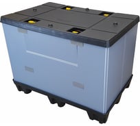 Складной контейнер Пластик система Uni-Pack 1200x800x870 мм с разгрузочной дверцей и фиксаторами Uni-Pack 1208.3