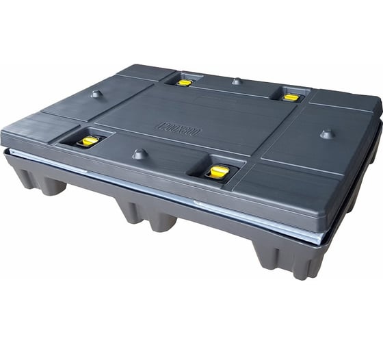 Складной контейнер Пластик система Uni-Pack 1200x800x870 мм с разгрузочной дверцей и фиксаторами Uni-Pack 1208.3