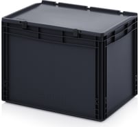 Антистатическая тара (контейнер) Дигрус с крышкой на шарнире 600x400x435 АнК.КШ64.42-С/Д