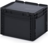 Антистатическая тара (контейнер) Дигрус с крышкой на шарнире 400x300x285 АнК.КШ43.27-С/Д