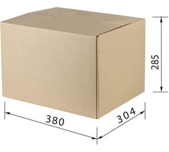 Гофроящик ОФИСМАГ ДхШхВ 380х304х285 мм, марка Т23, профиль В, FEFCO 0201 / ГОСТ, исполнение А 440130